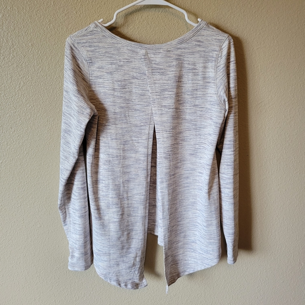 Zyia Active Split Back Long Sleeve Heathered Whit… - image 6